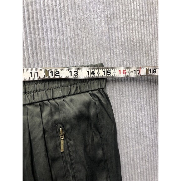 Paige Womens Joggers Size M Army Green Drawstring Zip Pockets 100% Silk - Picture 6 of 16